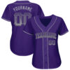 Custom Purple Gray-Black Authentic Drift Fashion Baseball Jersey