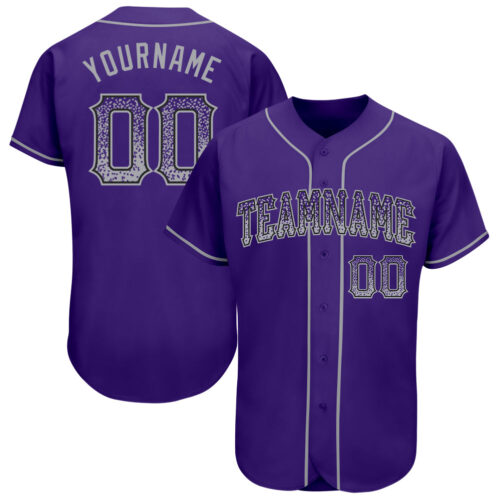 purple_0198 Custom Purple Gray-Black Authentic Drift Fashion Baseball Jersey