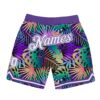 Custom Purple White-Purple 3D Pattern Design Tropical Palm Leaves Authentic Basketball Shorts