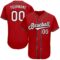 Custom Red White-Black Authentic Baseball Jersey
