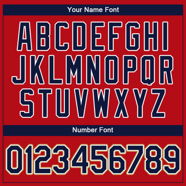 Custom Red Navy-Old Gold Authentic Baseball Jersey