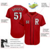 Custom Red White-Black Authentic Baseball Jersey