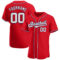 Custom Red White-Navy Authentic Baseball Jersey