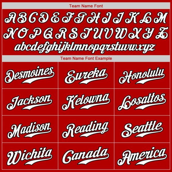 Custom Red White-Black Authentic Baseball Jersey