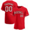 Custom Red White-Black Authentic Baseball Jersey