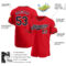 Custom Red Navy-Old Gold Authentic Baseball Jersey