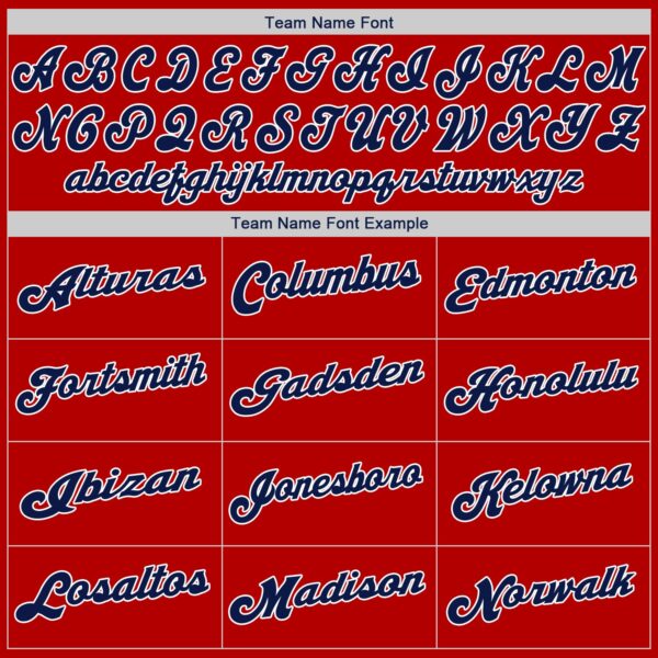 Custom Red Navy-White Authentic Baseball Jersey