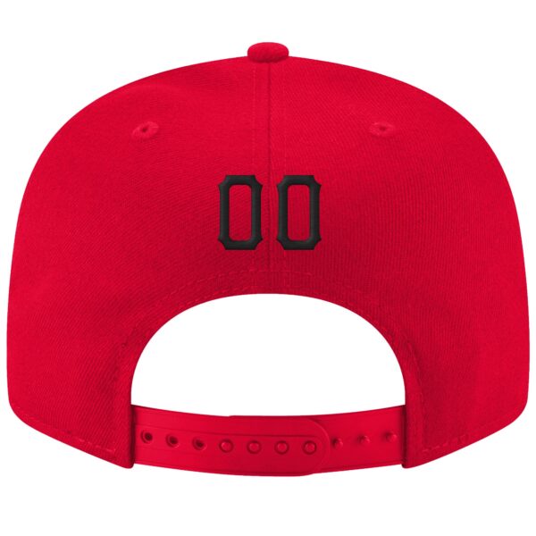Custom Red Black-White Stitched Adjustable Snapback Hat