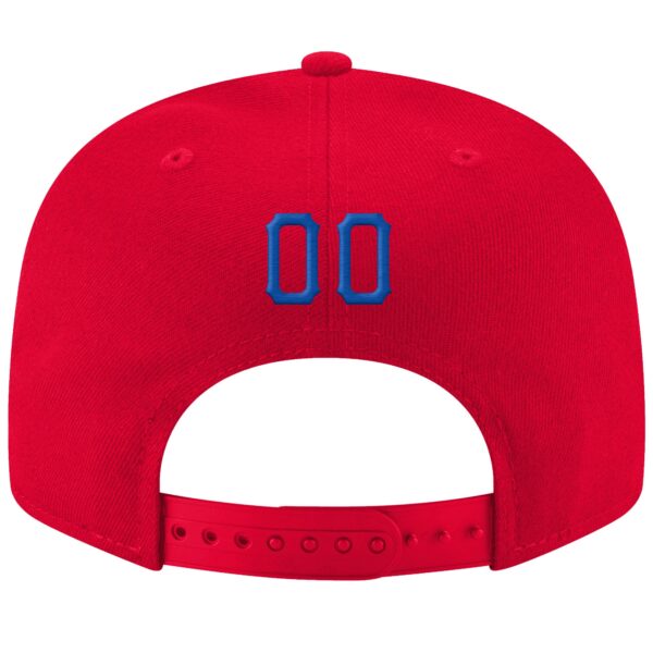 Custom Red Royal-White Stitched Adjustable Snapback Hat