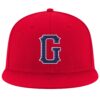Custom Red Navy-White Stitched Adjustable Snapback Hat