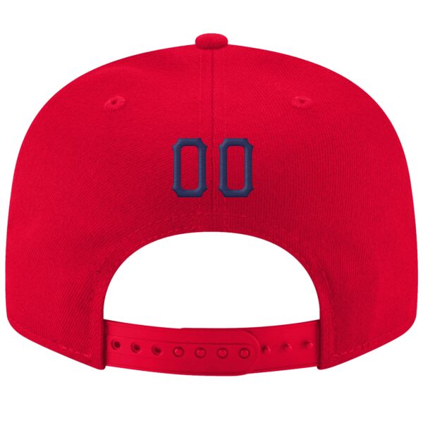 Custom Red Navy-White Stitched Adjustable Snapback Hat