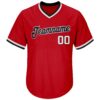 Custom Red White-Black Authentic Throwback Rib-Knit Baseball Jersey Shirt