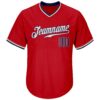 Custom Red Navy-White Authentic Throwback Rib-Knit Baseball Jersey Shirt
