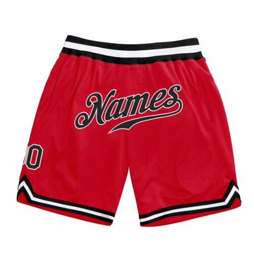 red_0172_27855422-a143-42f9-8385-6cb7356fc01b Custom Red Black-White Authentic Throwback Basketball Shorts