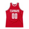 Custom Red White-Gray Authentic Throwback Basketball Jersey