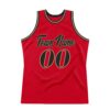 Custom Red Black-Old Gold Authentic Throwback Basketball Jersey