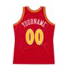 Custom Red Gold-White Authentic Throwback Basketball Jersey