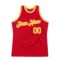 Custom Red Gold-White Authentic Throwback Basketball Jersey