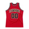 Custom Red Black-White Authentic Throwback Basketball Jersey