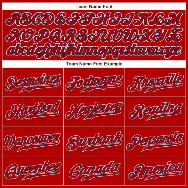 Custom Red Red-Navy Authentic Baseball Jersey