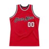 Custom Red White-Black Authentic Throwback Basketball Jersey