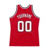 Custom Red White-Black Authentic Throwback Basketball Jersey