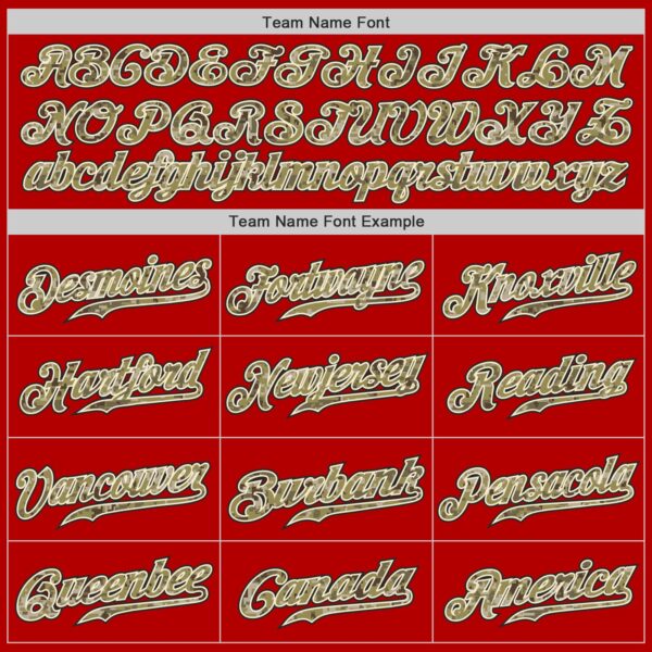 Custom Red Camo-Black Authentic Baseball Jersey