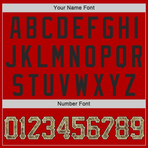 Custom Red Camo-Black Authentic Baseball Jersey