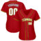 Custom Red White-Gold Authentic Baseball Jersey