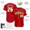 Custom Red White-Gold Authentic Baseball Jersey