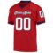 red_0234-1 Custom Red White-Navy Mesh Authentic Throwback Football Jersey