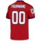 red_0234-2 Custom Red White-Navy Mesh Authentic Throwback Football Jersey