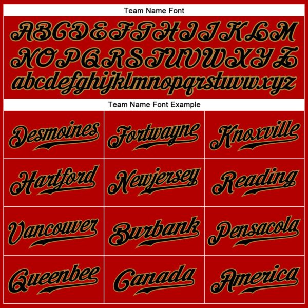 Custom Red Black Pinstripe Black-Old Gold Authentic Baseball Jersey