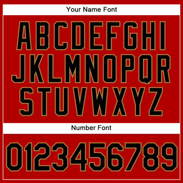 Custom Red Black Pinstripe Black-Old Gold Authentic Baseball Jersey