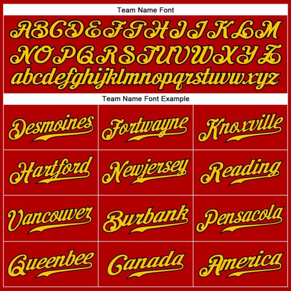 Custom Red Gold Pinstripe Black-Gold Authentic Baseball Jersey