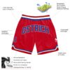 Custom Red Royal-White Authentic Throwback Basketball Shorts