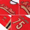 Custom Red Old Gold-Black Hockey Jersey