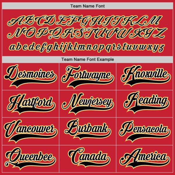 Custom Red Black-Gold Hockey Jersey