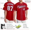 Custom Red White-Navy Authentic Baseball Jersey