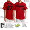 Custom Red Black-Red Authentic Baseball Jersey