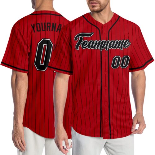 red_0325_692a209f-f294-4209-b8c2-8fdb79fb3caa Custom Red Black Pinstripe Black-White Authentic Baseball Jersey