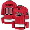 Custom Red Black-White Hockey Jersey