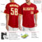 Custom Red White-Gold Authentic Baseball Jersey