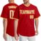 Custom Red White-Gold Authentic Baseball Jersey