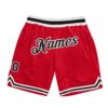 Custom Red Black-White Authentic Throwback Basketball Shorts