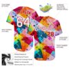 Custom Red White-Red 3D Pattern Design Geometric Graffiti Authentic Baseball Jersey
