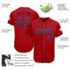 Custom Red Navy-Gray Authentic Drift Fashion Baseball Jersey