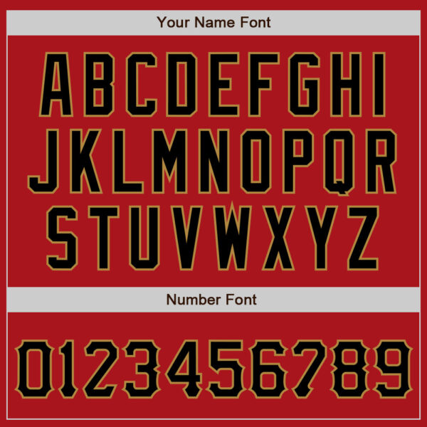 Custom Red Black-Old Gold Authentic Baseball Jersey