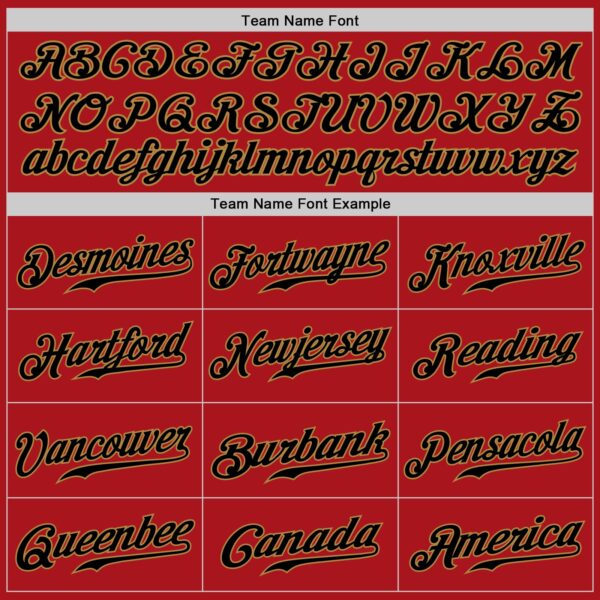 Custom Red Black-Old Gold Authentic Baseball Jersey