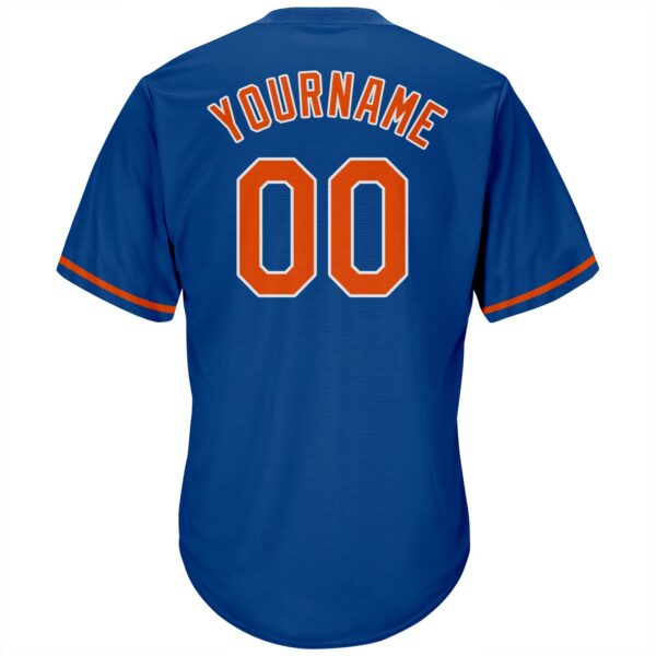 Custom Royal Orange-White Authentic Throwback Rib-Knit Baseball Jersey Shirt